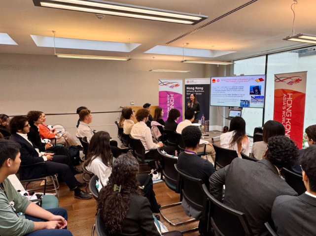 Networking with students in London